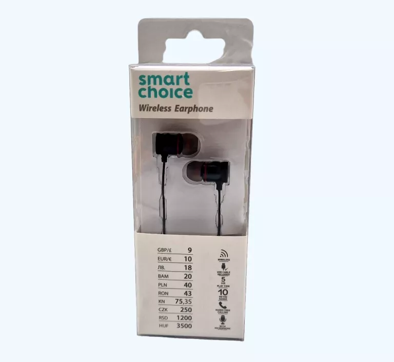 SŁUCHAWKI BLUETOOTH CZARNE SMART CHOICE