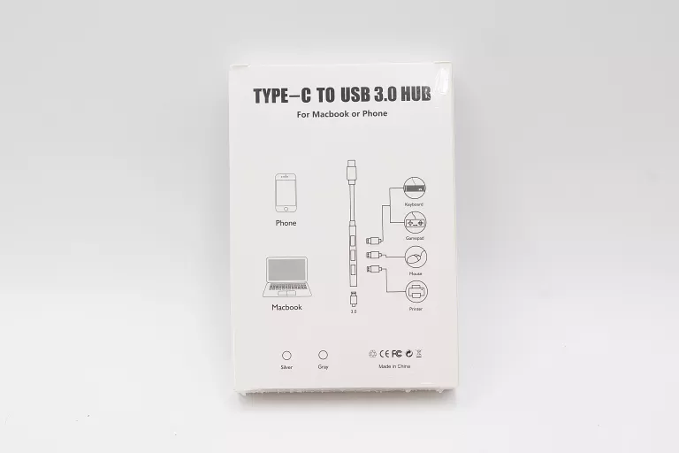 ROZDZIELACZ-HUB USB-C 4 PORTY USB 3.0 DO MACBOOKA LUB TELEFONÓW