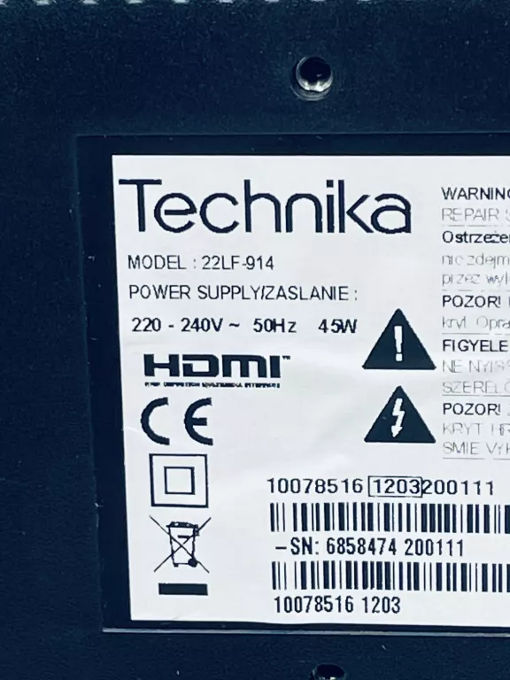 TELEWIZOR 22" TECHNIKA 22LF-914