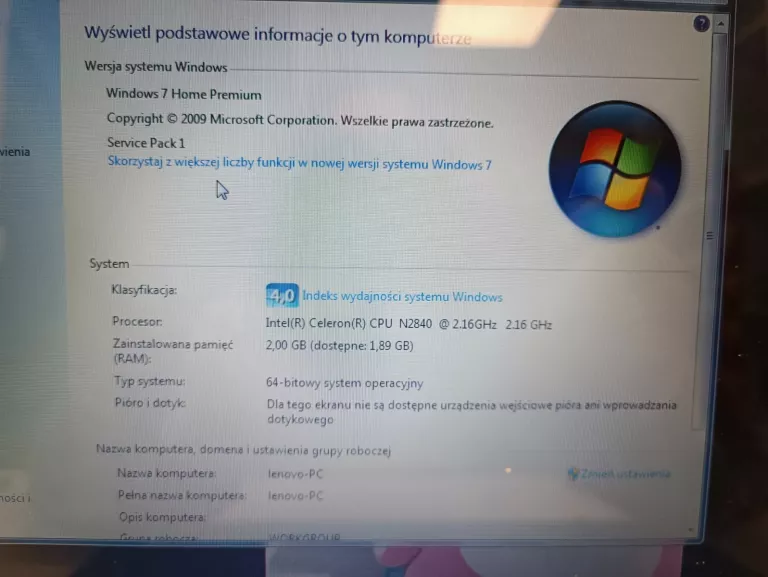 LAPTOP LENOVO IDEAPAD 100-15IBY/ ZASILACZ