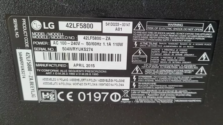TV LG 42LF5800 42" SMART TV!