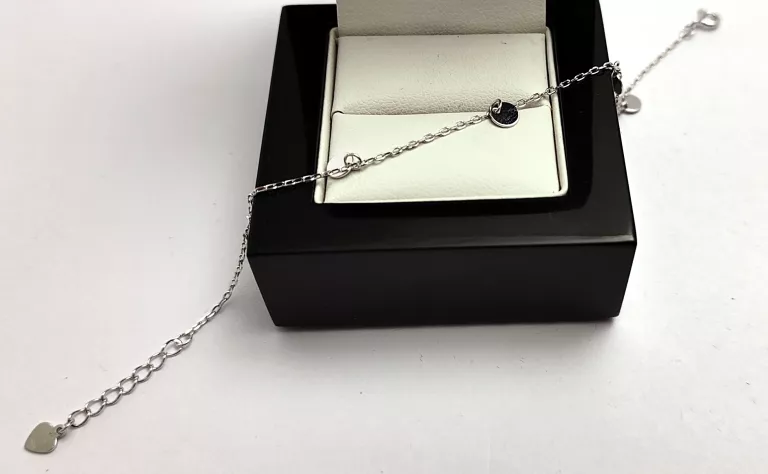 PIĘKNA POSREBRZANA  BRANSOLETKA 1.41 G / 19 CM