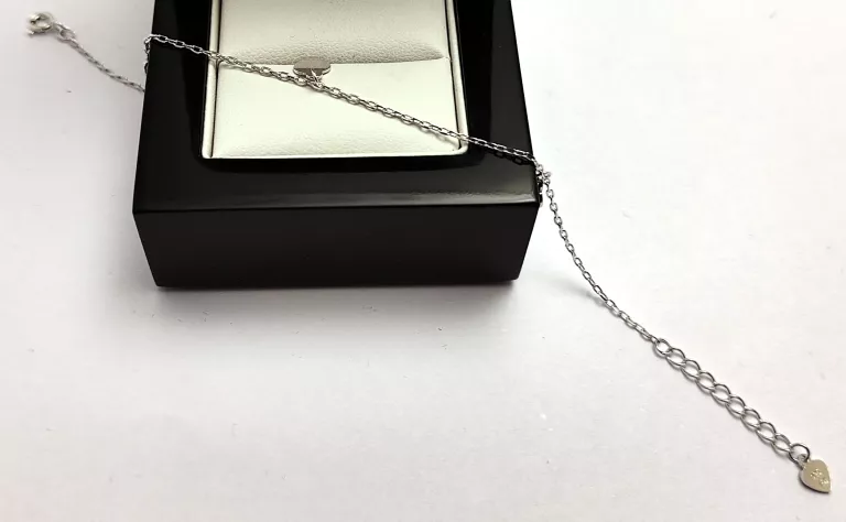 DELIKATNA SREBRNA BRANSOLETKA SERDUSZKA 1,4 1G / 925 / 19 CM