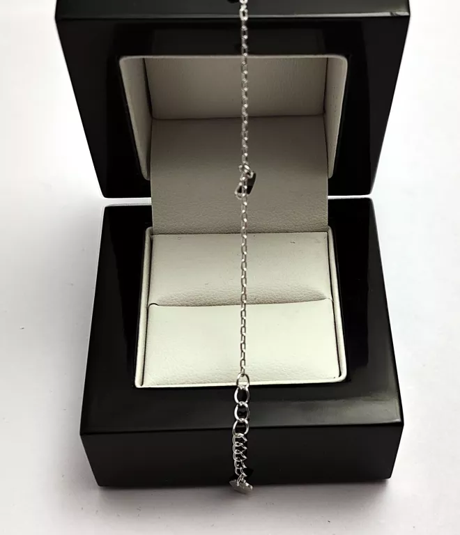 DELIKATNA SREBRNA BRANSOLETKA SERDUSZKA 1,4 1G / 925 / 19 CM