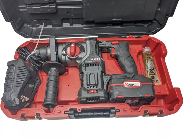 MŁOTOWIERTARKA PARKSIDE CORDLESS HAMMER DRILL 20V + AKU + ŁAD