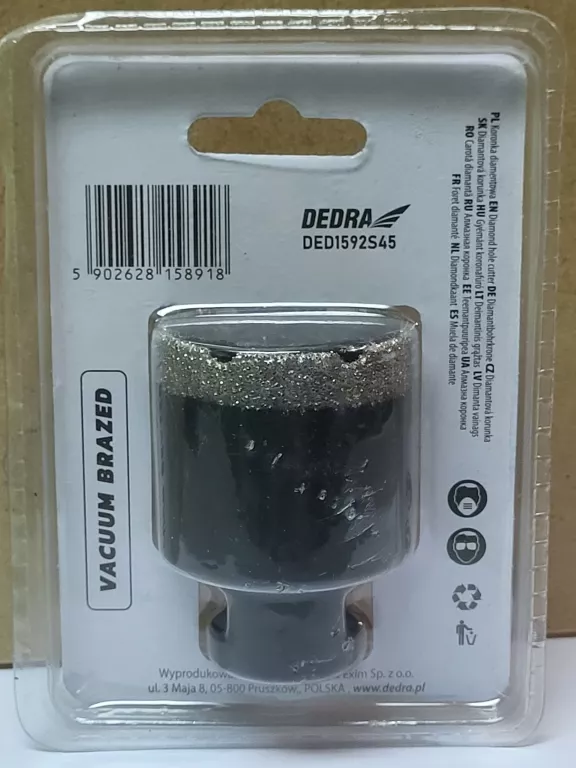 KORONKA OTWORNICA DIAMENTOWA DEDRA DED1592S45 M14 55MM NAJTANIEJ!