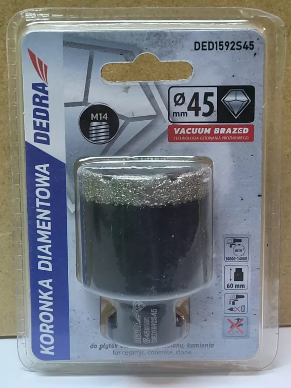KORONKA OTWORNICA DIAMENTOWA DEDRA DED1592S45 M14 55MM NAJTANIEJ!