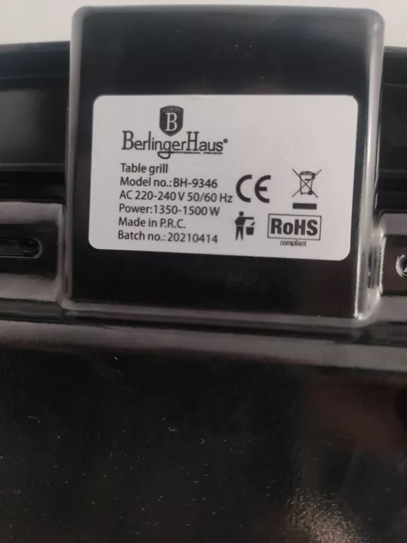 GRILL ELEKTRYCZNY BERLINGER HAUS BH-9346
