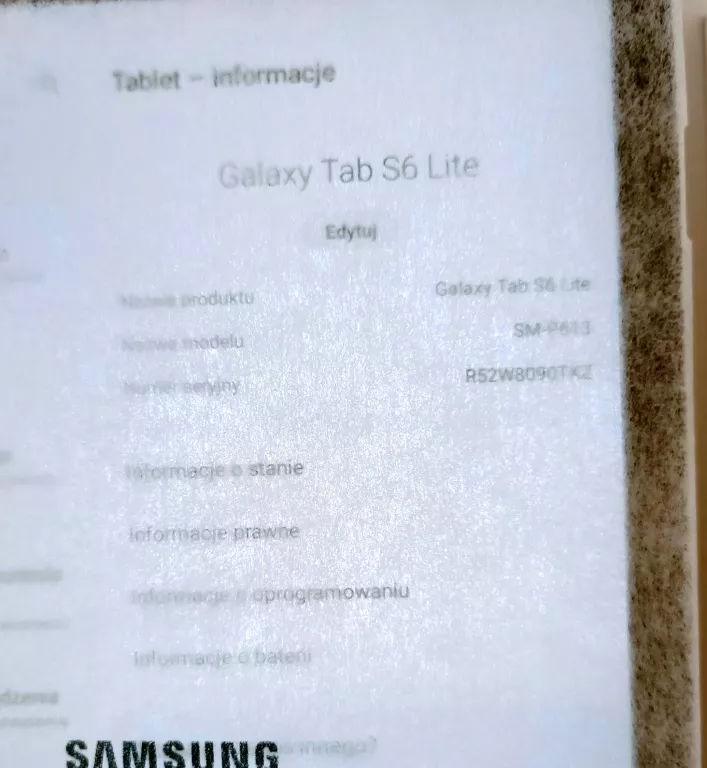 TABLET SAMSUNG GALAXY TAB S6 LITE JAK NOWY