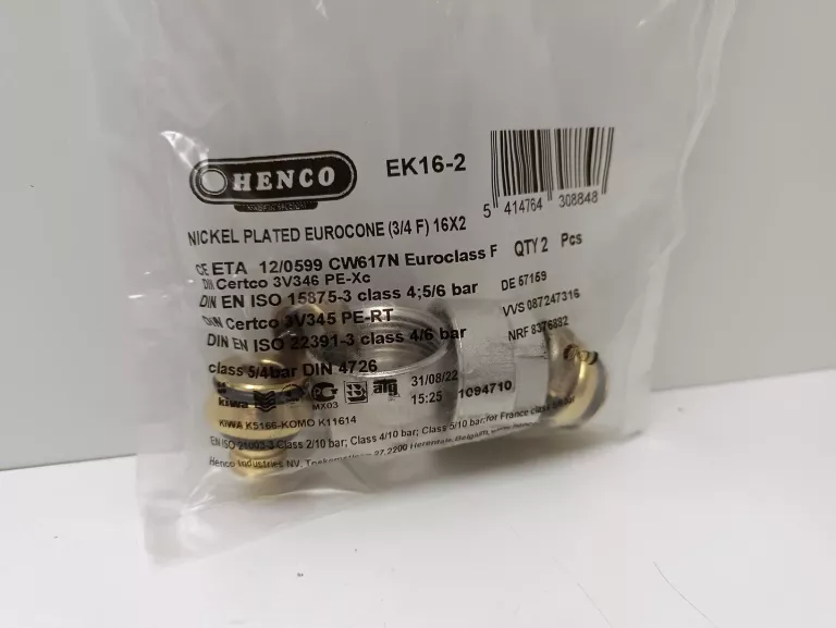 ZŁĄCZKI HENCO EK16-2 NICKEL PLATED EUROCONE 3/4 16X2 2 SZT.