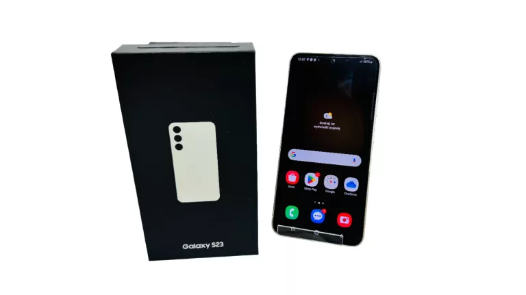 TELEFON SAMSUNG GALAXY S23 8/128GB KOMPLET KREMOWY BLOKAD PLUS