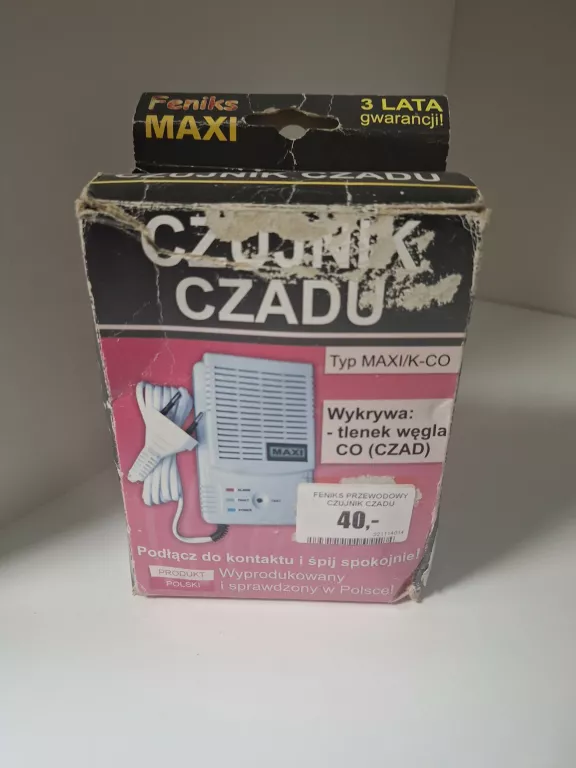 FENIKS PRZEWODOWY CZUJNIK CZADU DETEKTOR MAXI/K-CO