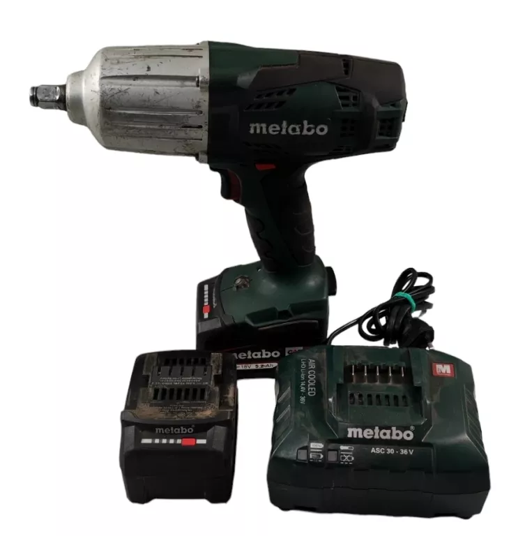 METABO ZAKRĘTAK UDAROWY SSW 18 LTX 600 + 2 X AKU 5.2AH + ŁADOWARKA