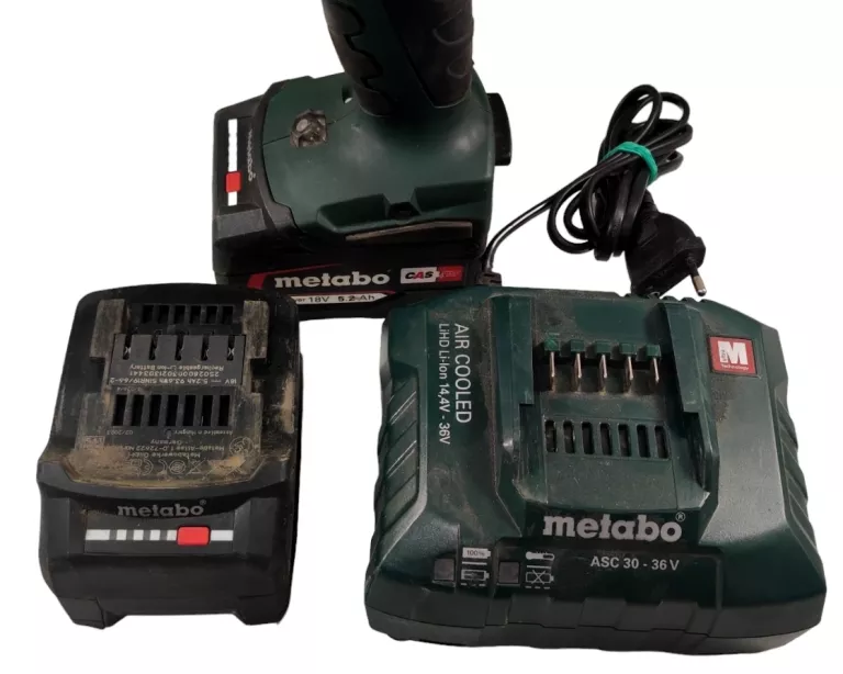 METABO ZAKRĘTAK UDAROWY SSW 18 LTX 600 + 2 X AKU 5.2AH + ŁADOWARKA