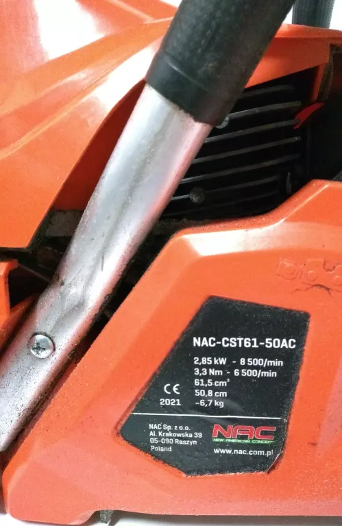 PIŁA SPALINOWA NAC CST61-50AOW 2850 W / 3,8 KM