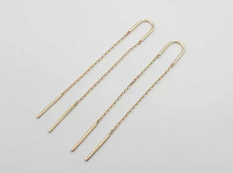 ZŁOTE KOLCZYKI PRZEWLEKANE WISZĄCE - 585 14K 1,27G