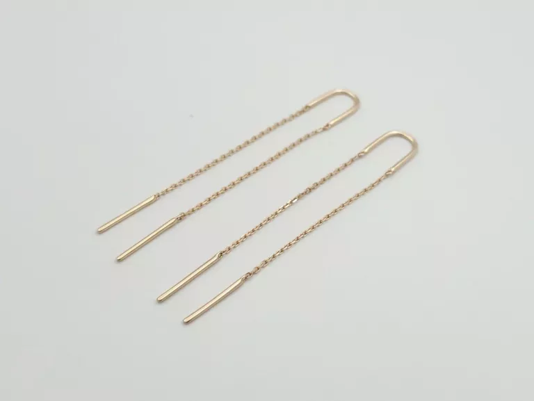 ZŁOTE KOLCZYKI PRZEWLEKANE WISZĄCE - 585 14K 1,27G