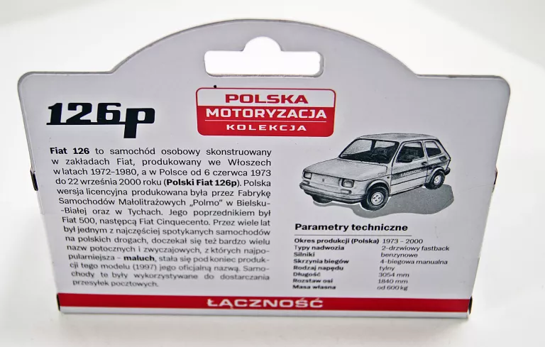 KOLEKCJA PRL MODEL METALOWY FIAT 126P ''ŁĄCZNOŚĆ''