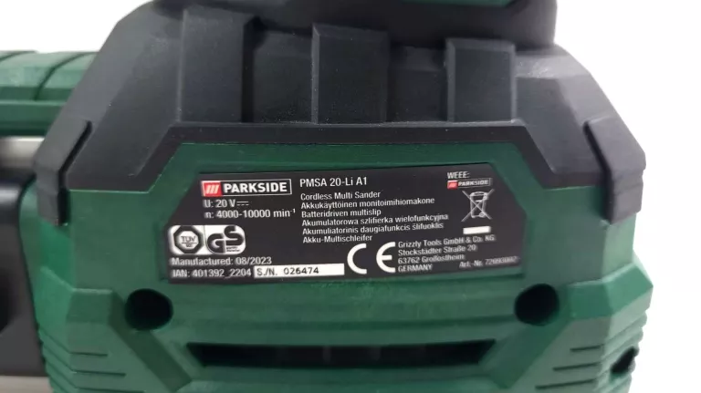 SZLIFIERKA WIELOFUNKCYJNA PARKSIDE PWSA 20-LI A1