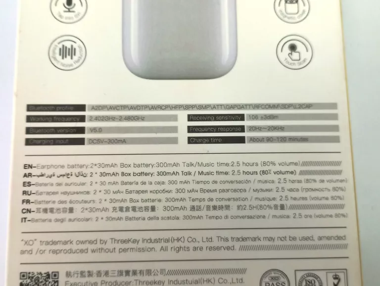 SŁUCHAWKI BEZPRZEWODOWE TWS (TRUE WIRELESS STEREO)