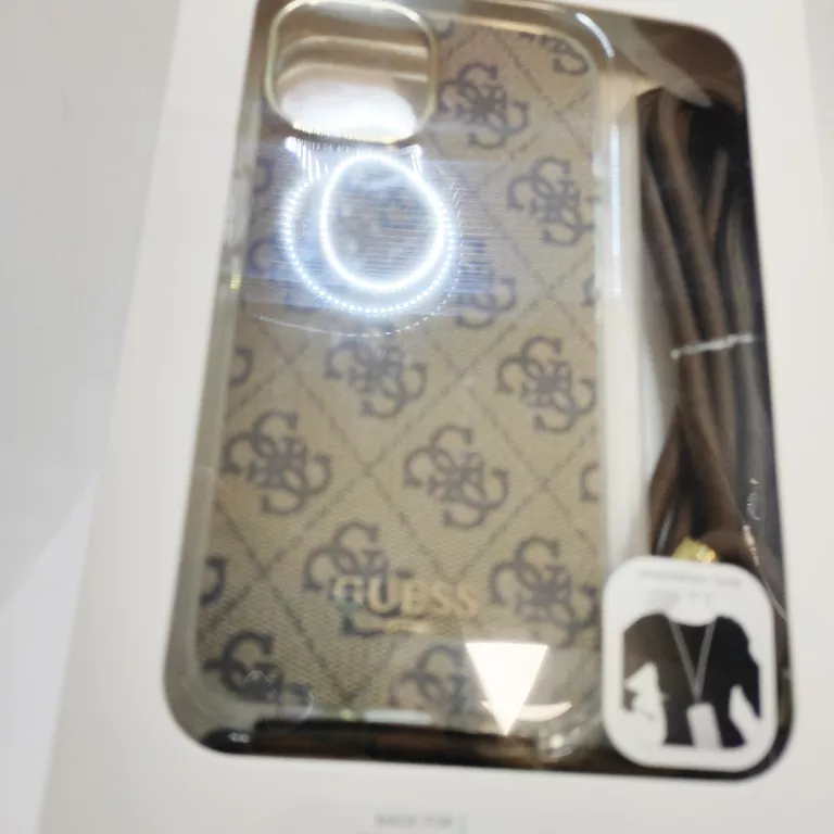 ETUI IPHONE 14 GUESS WITH STRAP BRĄZOWE