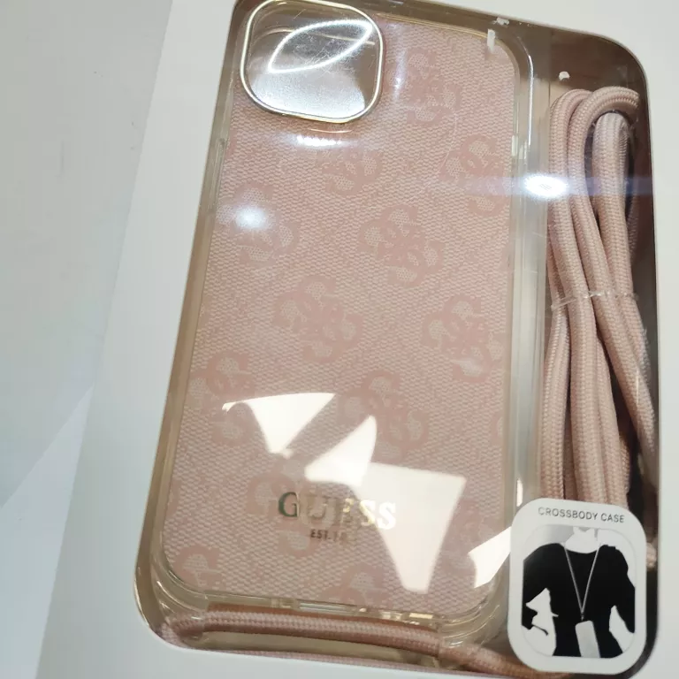ETUI IPHONE 14 GUESS WITH STRAP RÓŻOWE
