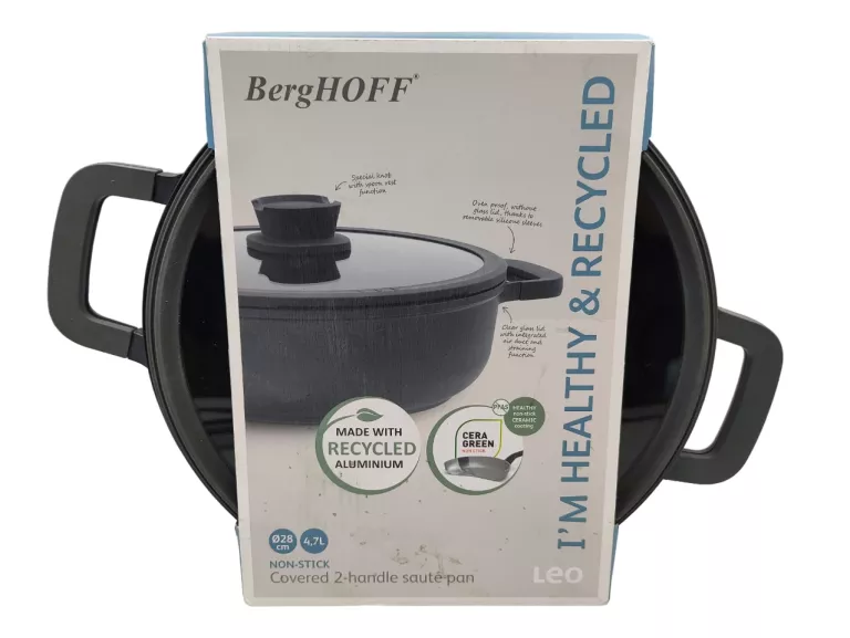 GARNEK Z POKRYWKĄ BERGHOFF 28CM 4,7L NON-STICK LEO