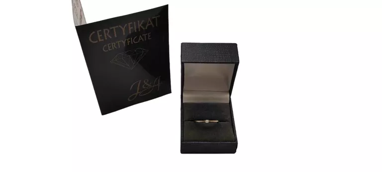 ZŁOTY PIERŚCIONEK Z BRYLANTEM 0,05 CT PR.585 R19 CERTYFIKAT