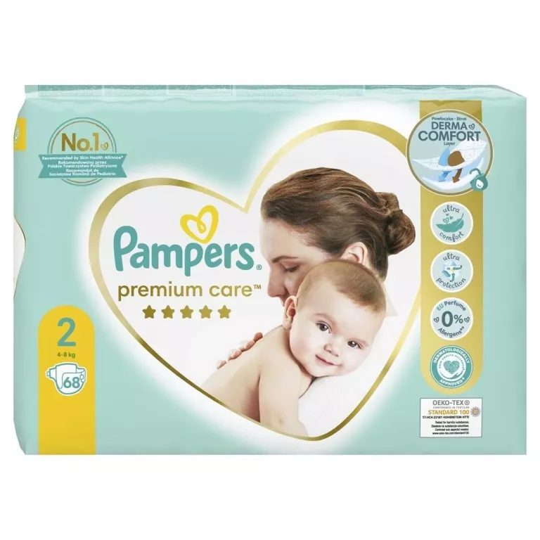 PIELUSZKI PAMPERS PREMIUM CARE ROZMIAR 2 68 SZT.