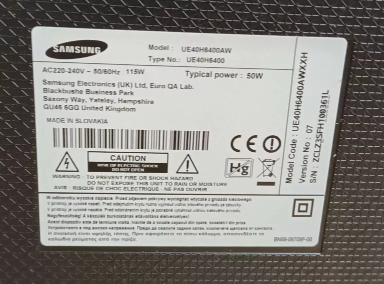 SAMSUNG UE40H6400 40" LED FULL HD