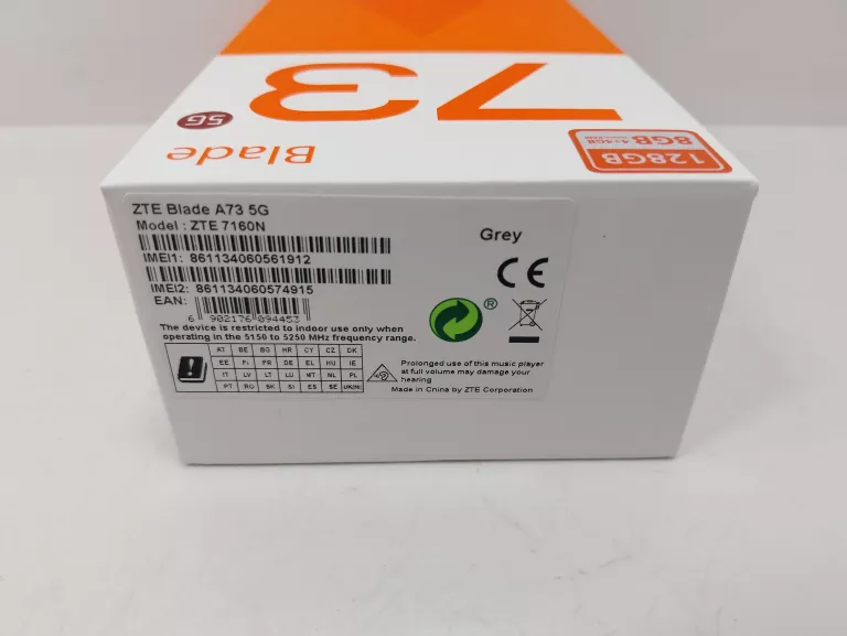 TELEFON ZTE BLADE A73/5G/128GB/GREY KOMPLET NOWY GW 12M