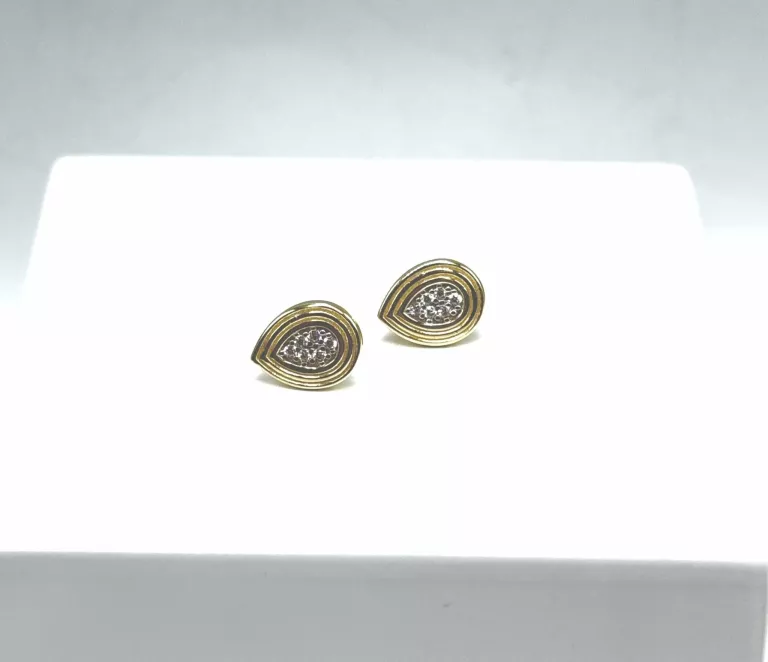 DELIKATNE ZŁOTE KOLCZYKI Z CYRKONIAMI 585 1,41G