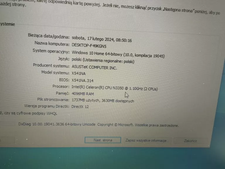 LAPTOP ASUS X541NA