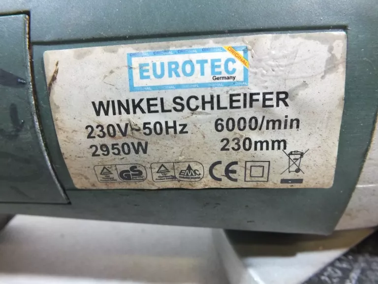 SZLIFIERKA KĄTOWA EUROTEC AG 232 BN