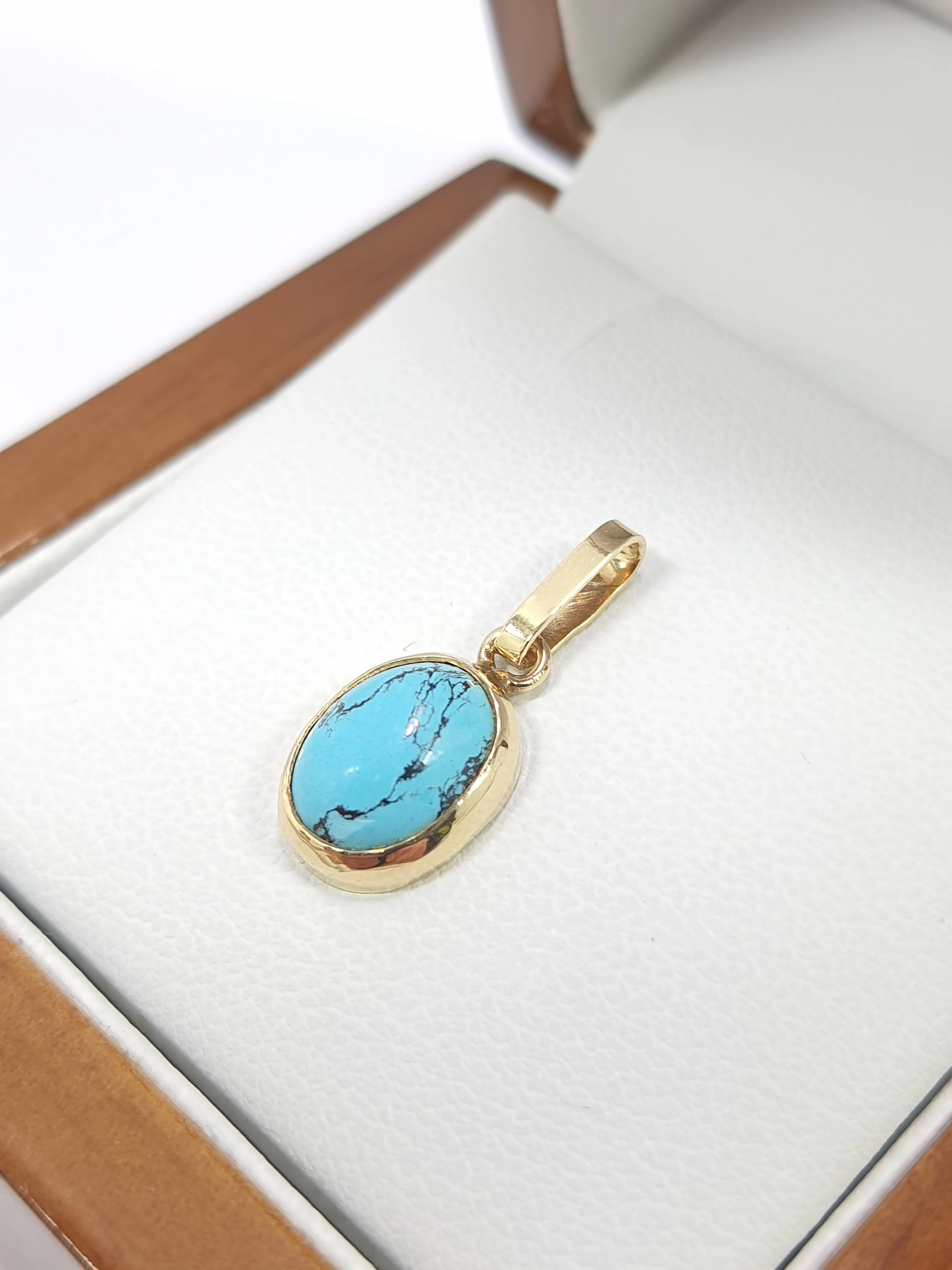 klasyczna-zlota-zawieszka-z-turkusem-097g-585-14k-stan-uzywany