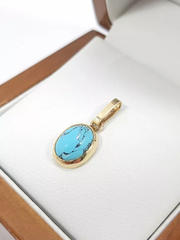 klasyczna-zlota-zawieszka-z-turkusem-097g-585-14k-stan-uzywany