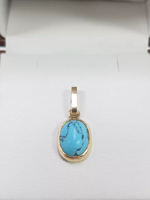 klasyczna-zlota-zawieszka-z-turkusem-097g-585-14k-marka-bez-marki