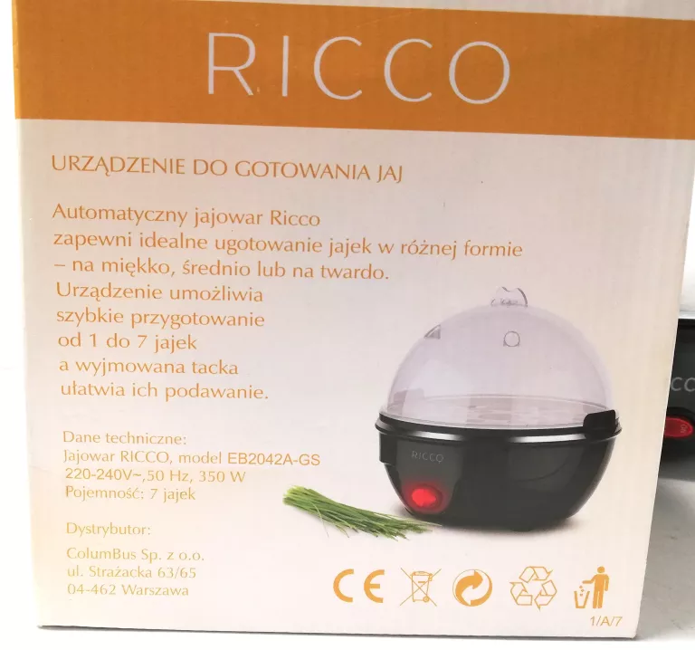 URZĄDZENIE DO GOTOWANIA JAJEK RICCO EB2042A-GS