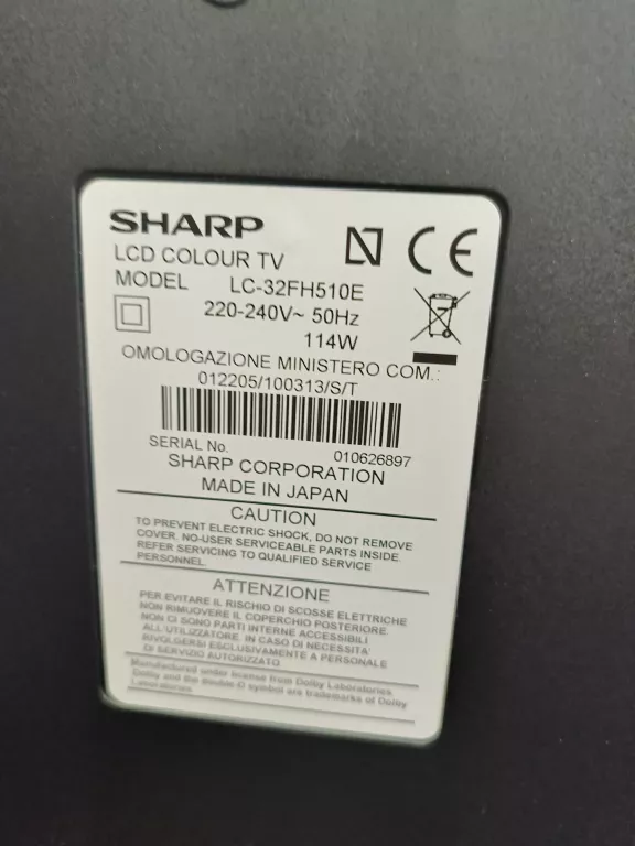 TELEWIZOR LCD SHARP LC32FH510E