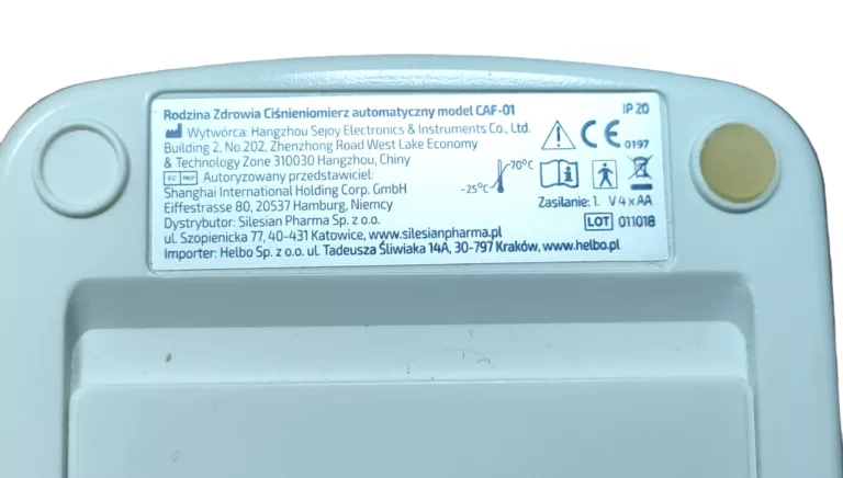 CISNIENIOMIERZ AUTOMATYCZNY RODZINA ZDROWIA CAF-01