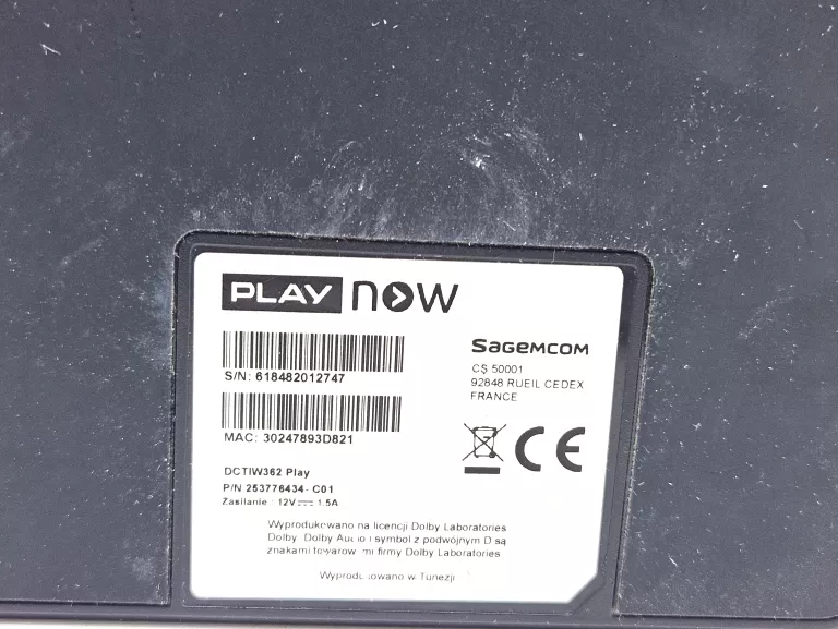 TV BOX PLAY NOW SAGEMCOM CS 50001 #OPIS