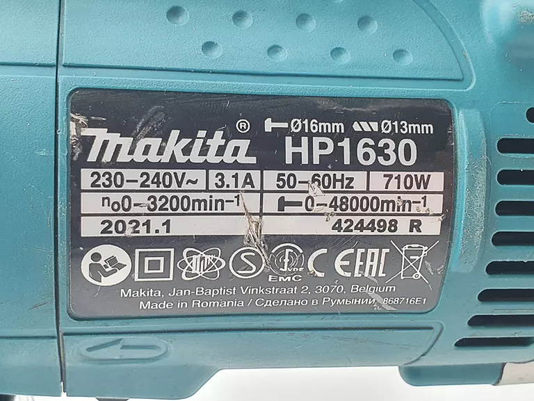 WIERTARKA UDAROWA MAKITA HP1630K 710W R.2021 SUPER STAN!
