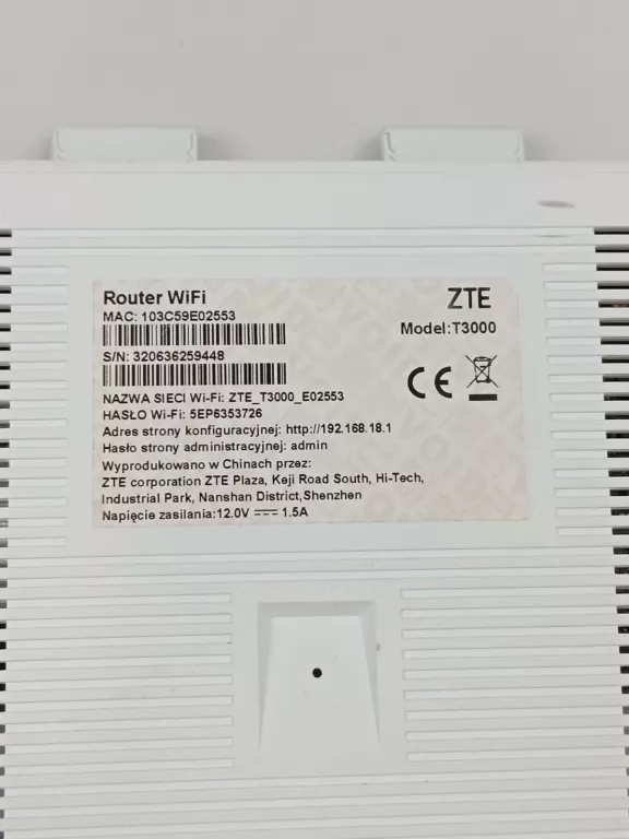 ROUTER ZTE MC889 ODU 5G + T3000 802.11AX (WI-FI 6)