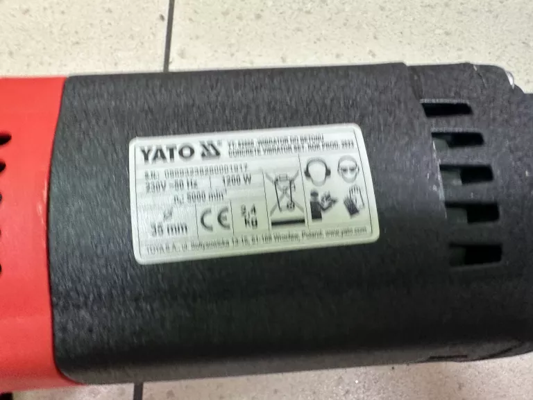 YATO WIBRATOR DO BETONU 1200W+ BUŁAWA 3M