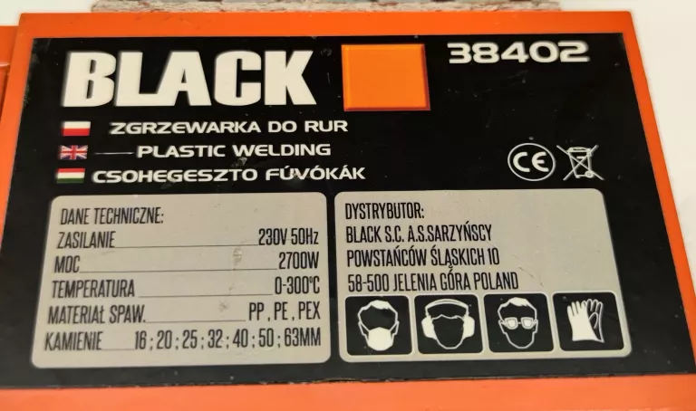 ZGRZEWARKA DO RUR BLACK 38402