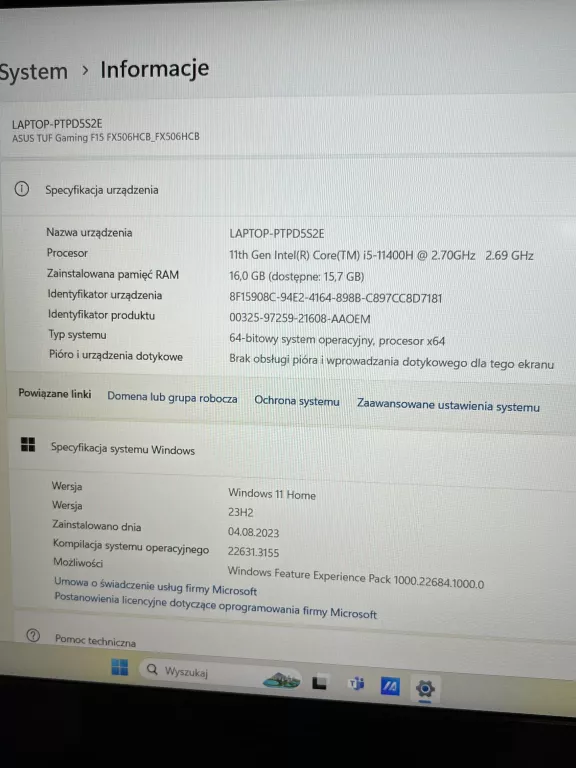 LAPTOP ASUS FX 506H / KARTON