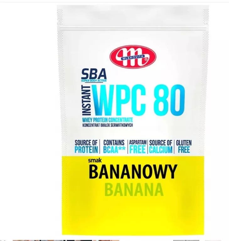 WPC 80 BIAŁKO SERWATKOWE BCAA BANANOWE MLEKOVITA