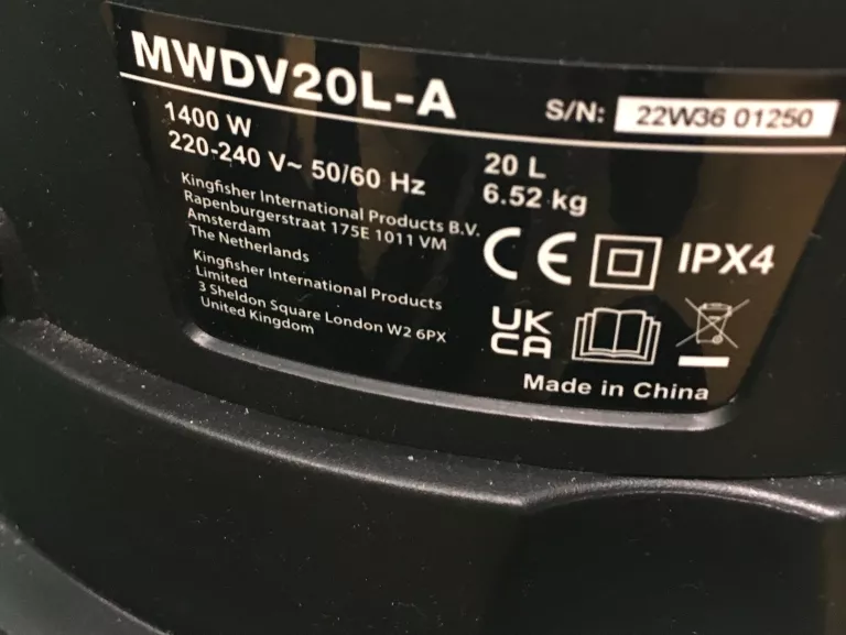 ODKURZACZ MACALLISTER 1400W 20L MWDV20L-A /K
