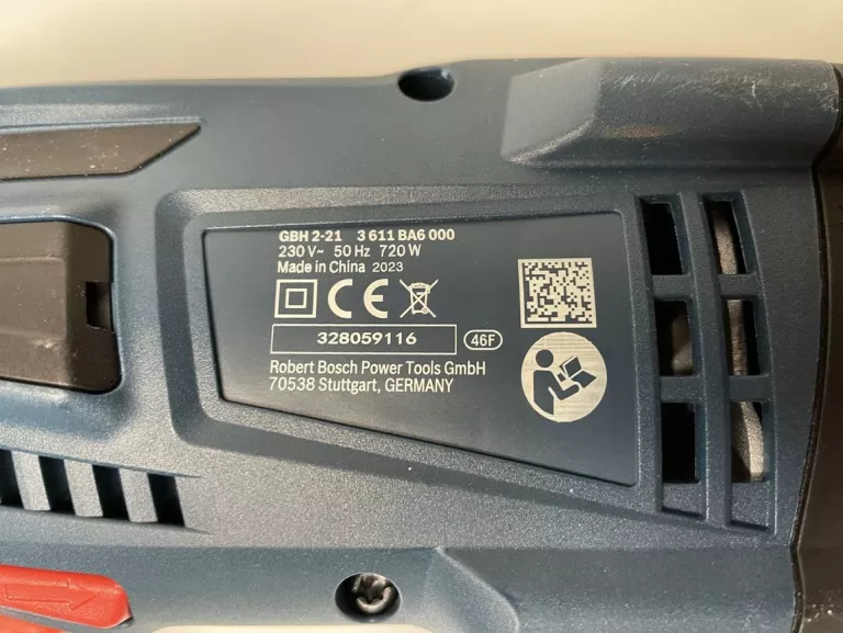 MŁOT UDAROWY BOSCH GBH 2-21 + UCHWYT, OGRANICZNIK GŁĘBOKOŚCI SDS PLUS 720W