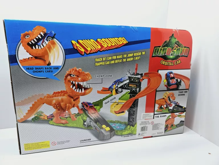 TOR SAMOCHODOWY T-REX WYRZUTNIA 2 AUTKA DINOZAUR